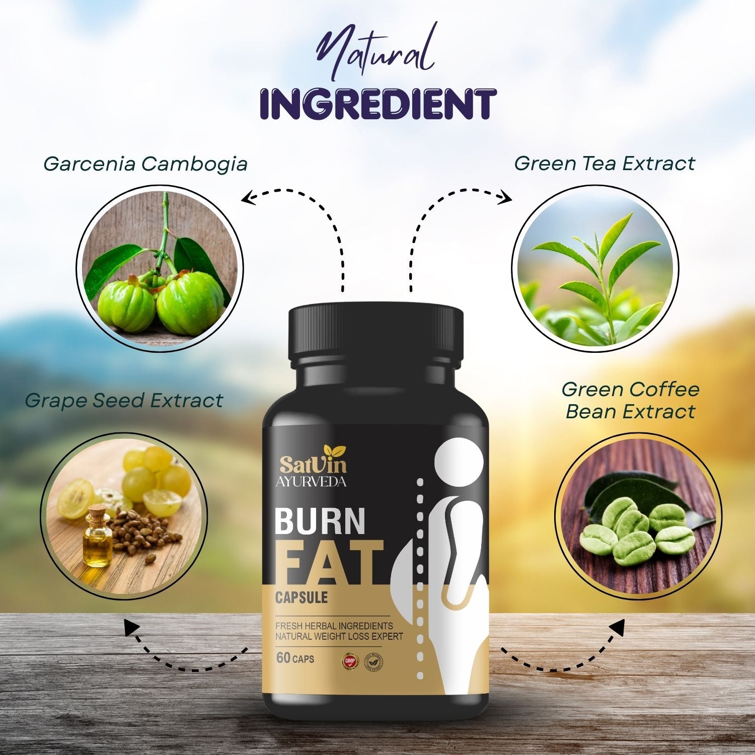 Satvin Ayurveda Burn Fat  Capsules For Men & Women