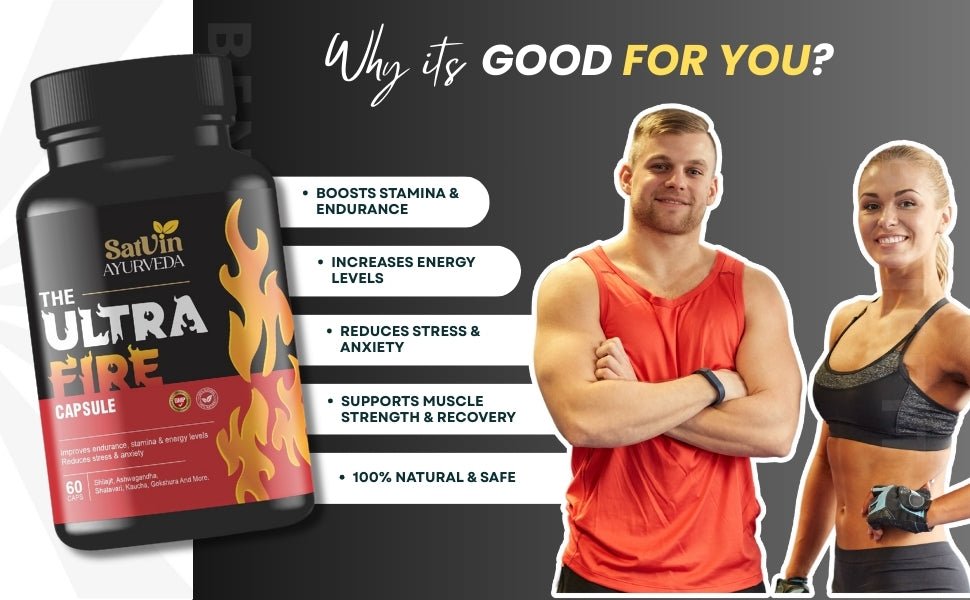 Satvin Ayurveda The Ultra Fire Capsules & Ultra Fire Oil For Men