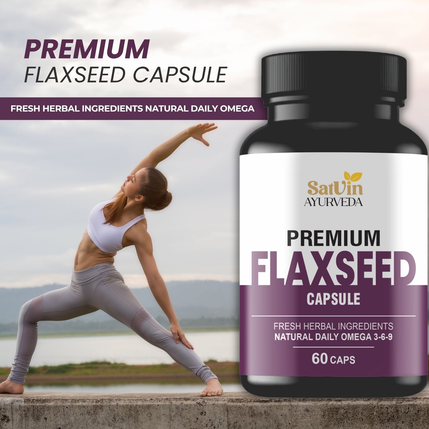 Satvin Ayurveda Premium Flaxseed Oil Capsules