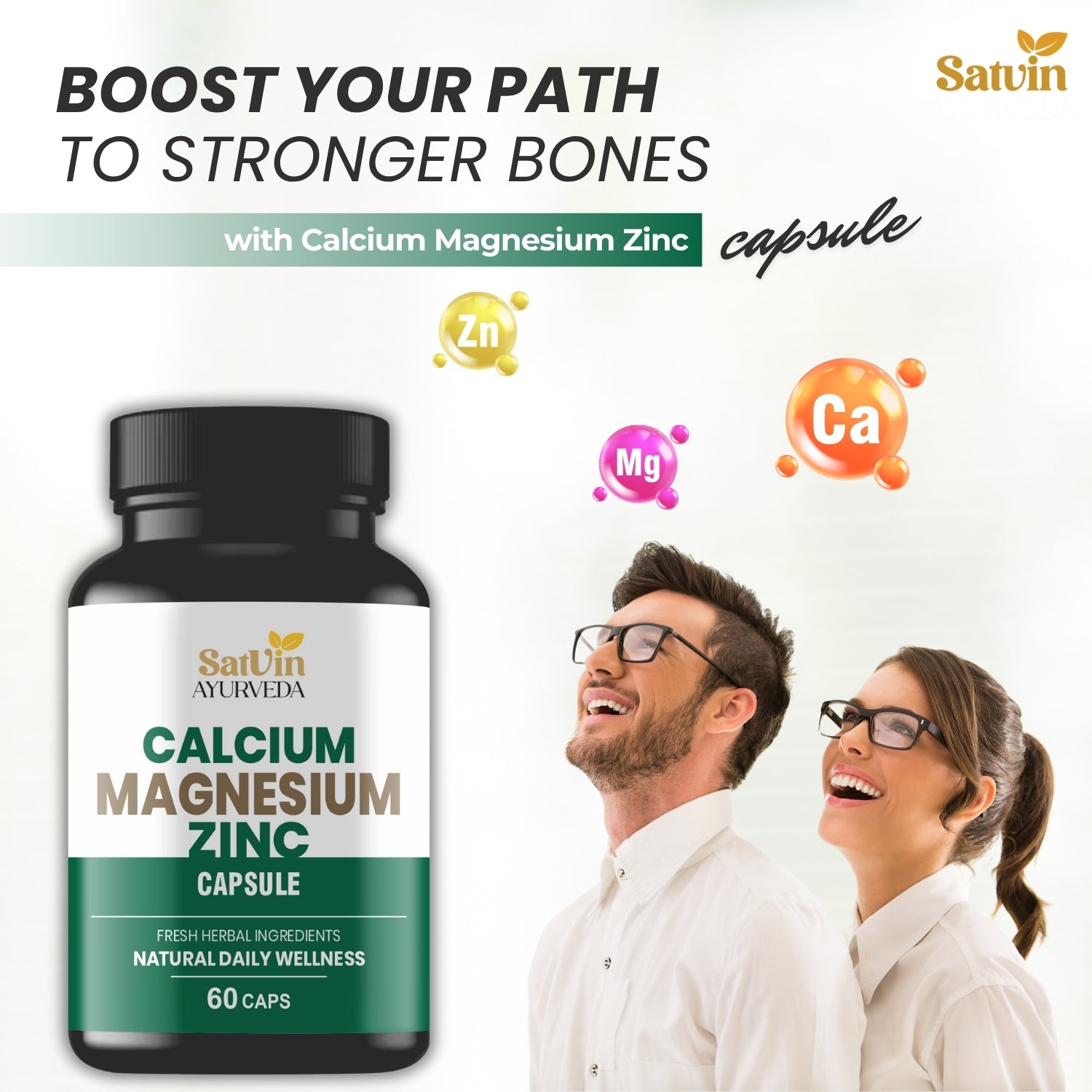 Satvin Ayurveda Calcium Magnesium Zinc Capsules