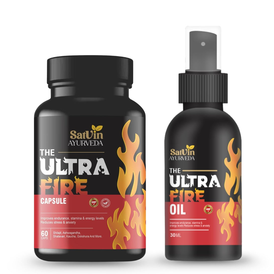 Ultra Fire Combo – Ayurvedic Capsule & Oil for Strength, Stamina & Performance